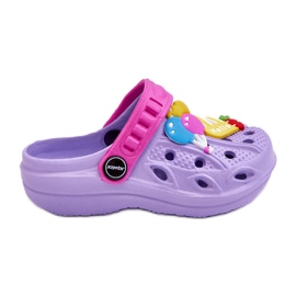 WJ1 Børneskum letvægts Crocs Slides Lilla slik violet