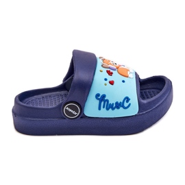 Lette børnesandaler med flip flops med hundemotiv Navy Rico blå