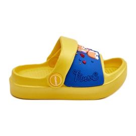 WJ1 Lette børneflip-flops sandaler med hundemotiv gul Rico