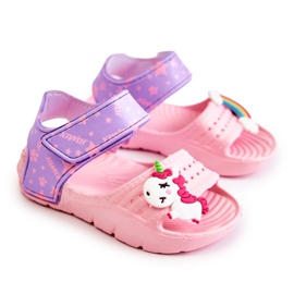 Let skum børns velcro sandaler Pink Asti lyserød