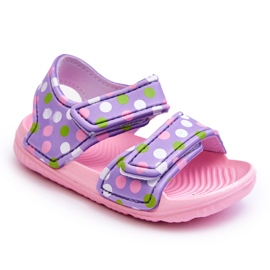 Børneskum lette sandaler Mønstret lyserød-lilla Malaga