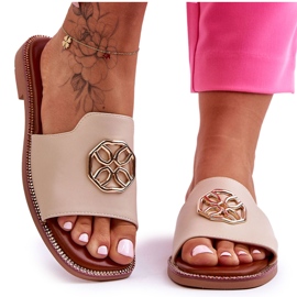 Klassiske sandaler med flad hæl til kvinder Beige Larotte