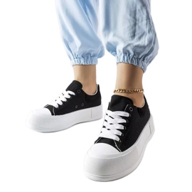 Sorte platformssneakers fra Josseaume