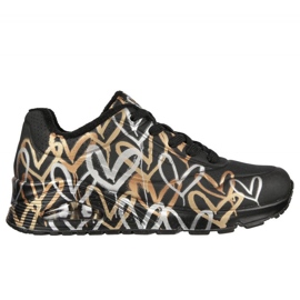 Sko Skechers Uno Metallic Love W 155523/BKGD sort
