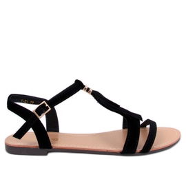 Corbin Sorte sandaler med frynser