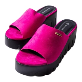 Inna Pink chunky wedge sandaler fra Agnes lyserød