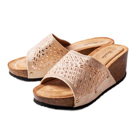 Beige rhinestone sandaler fra Guymon