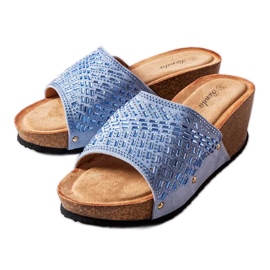 Inna Guymon blå rhinestone sandaler