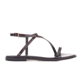 Marco Shoes Bourgogne flade sandaler i læder rød