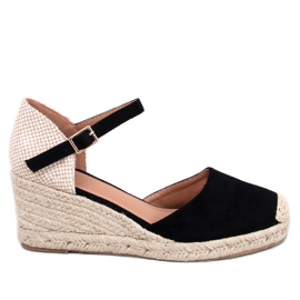 Platten Black kile espadriller sort