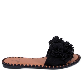 Prima Black Flower Hjemmesko sort