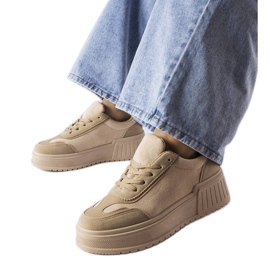 Beige platform sneakers
