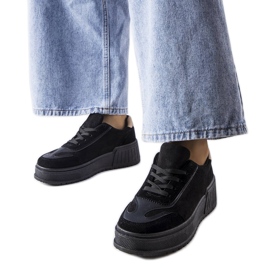 Sorte platform sneakers fra Fabienne