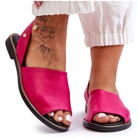 Lemar Fuchsia Alivia læder slip-on sandaler lyserød
