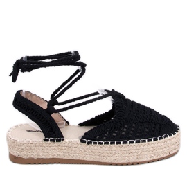 Yaweh sorte espadriller med blonder til kvinder