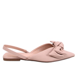 Loon Beige balletflader med åben hæl