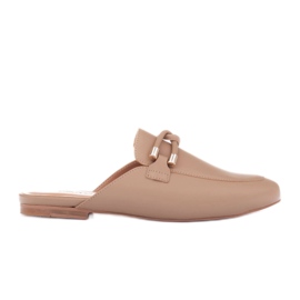 Marco Shoes Hjemmesko med dekoration beige