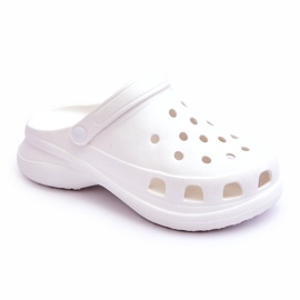 Skum glider Crocs på en chunky sål Hvid Katniss