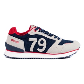Herre sportssko LL174256 Big Star marineblå og beige