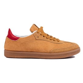 Shelovet brune ruskind sneakers beige