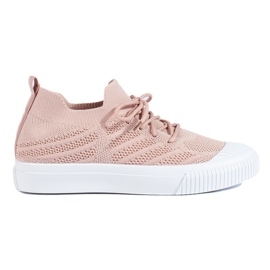 Lyserøde Shelovet tekstilsneakers til kvinder
