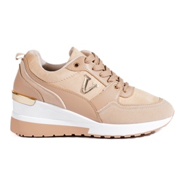 Shelovet beige wedge sneakers til kvinder