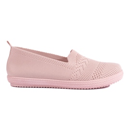 Dame tekstil slip-on sneakers Shelovet pink slip on lyserød