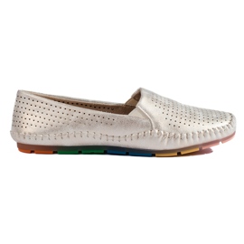 Damegennembrudte slip-on loafers Shelovet guld gylden