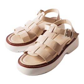 Beige platformssandaler fra Loli