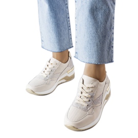 Goodin Beige perforerede sneakers fra Manfrin