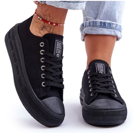 Dame Big Star Platform Sneakers LL274A176 Sort