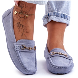Klassiske suede loafers til kvinder Blå Corinell