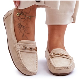 Klassiske suede loafers til kvinder Beige Corinell
