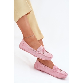 Dame ruskind Loafers Lys Pink Si Passione lyserød