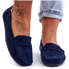 Dame ruskind Loafers Marineblå Lenvie