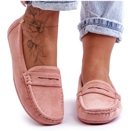 Dame ruskind Loafers Lys Pink Lenvie lyserød