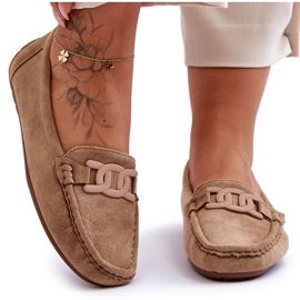 Moderigtige suede loafers til kvinder Brun Rabell