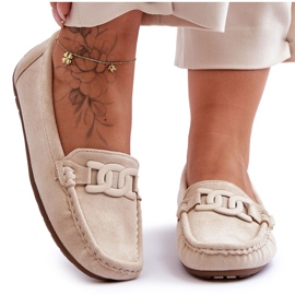Moderigtige suede loafers til kvinder Beige Rabell