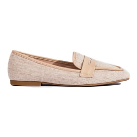 Elegante Shelovet pink loafers til kvinder beige