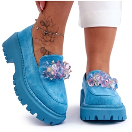 PS1 Dame Crystal Loafers Blue Avril blå