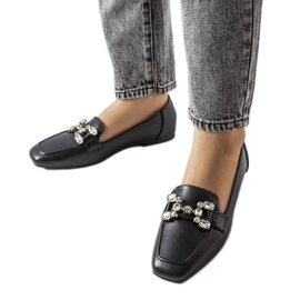 Sorte loafers med rhinestones fra Marechal
