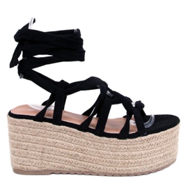 Platform espadriller fra Manon Black sort