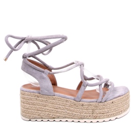 Renau Grå platform espadrillesandaler