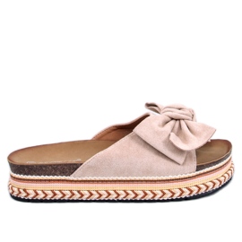 Sløjfesandaler med høj sål fra Delair Beige