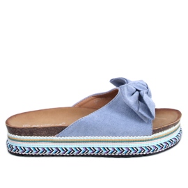 Delair Blue højsål sløjfesandaler blå