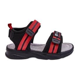 News Brando lys rød velcro børnesandaler sort
