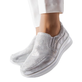 Sølv openwork wedge sneakers