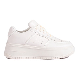 Creme sneakers på høj platform fra Shelovet beige