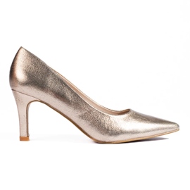 Klassiske Shelovet højhælede pumps i guld til kvinder gylden