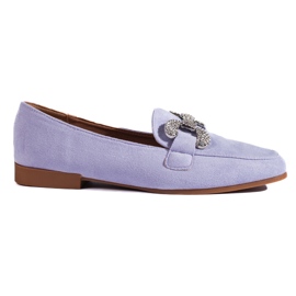 Shelovet loafers med spænde i lilla ruskind violet